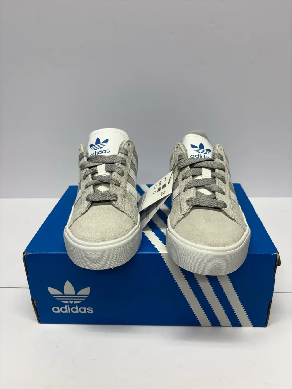 adidas Kids Campus Suede Sneakers in Grey, White and Blue